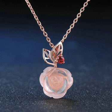 Majestic Rose Quartz & Garnet Necklace-Your Soul Place